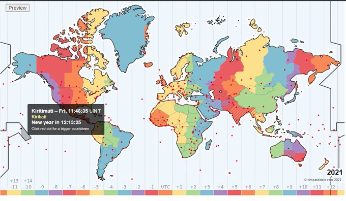 أول دول تحتفل بالعام 2022 عالميا وعربيا (خريطة)