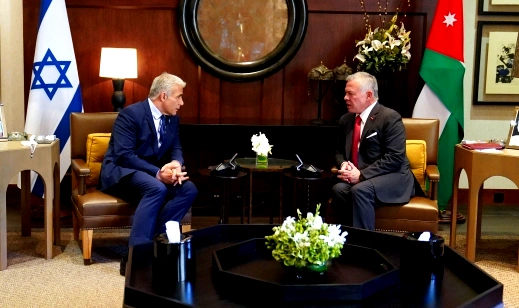  لابيد التقى بالعاهل الأردني في عمّان لأول مرّة منذ توليه منصب رئيس الوزراء