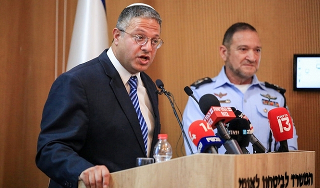 بن غفير - يجب عدم التسامح مطلقا مع الفوضويين الذين يهاجمون رجال الشرطة